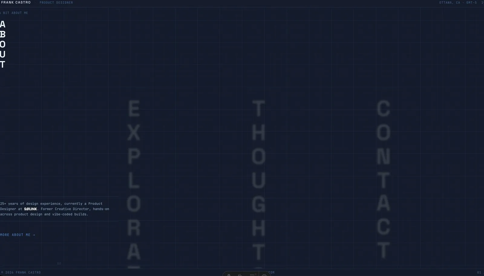 Columns UI restored, the About column open over real crawlable pages